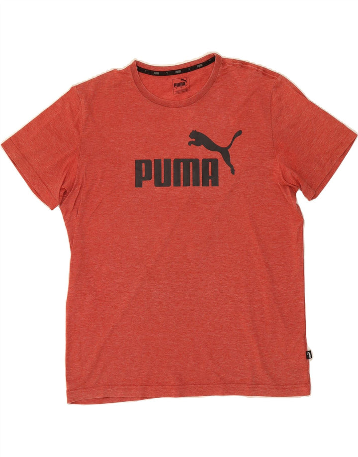 PUMA Mens Graphic T-Shirt Top Large Red Flecked Cotton Vintage Puma and Second-Hand Puma from Messina Hembry 