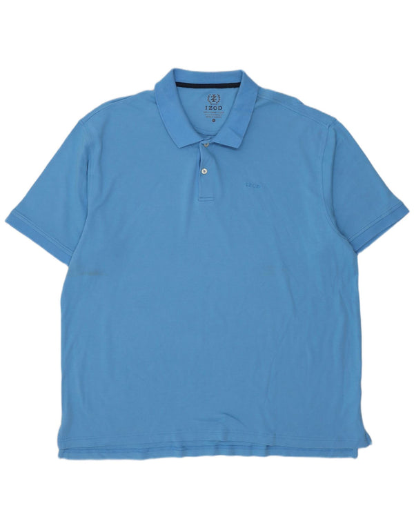 Izod Mens Polo Shirt 2XL Blue Cotton