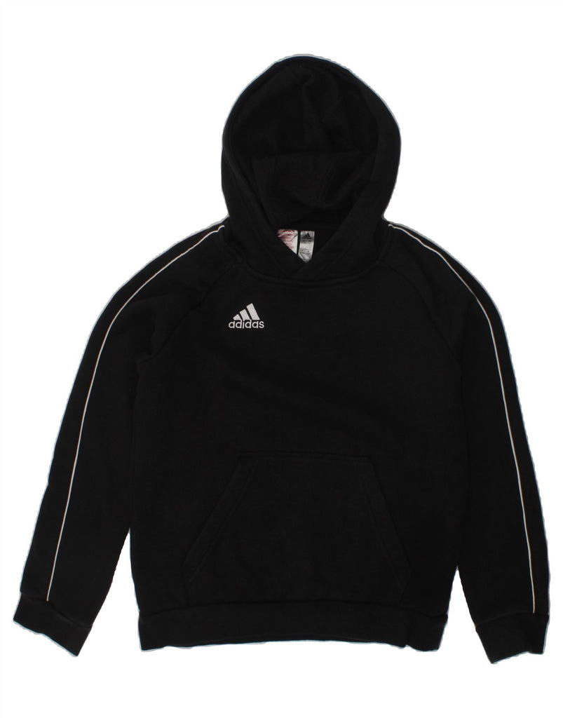 ADIDAS Boys Hoodie Jumper 9-10 Years Black Cotton | Vintage Adidas | Thrift | Second-Hand Adidas | Used Clothing | Messina Hembry 