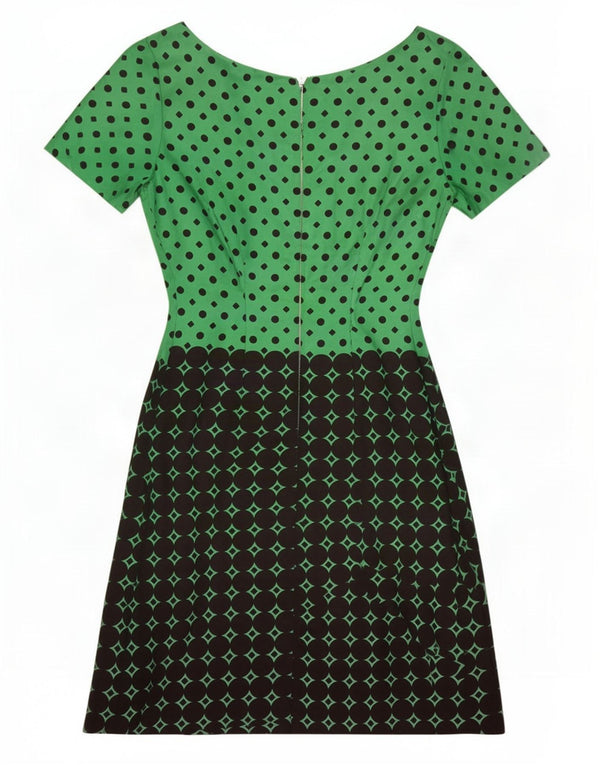 Vintage Womens Sheath Dress IT 44 Medium Green Colourblock
