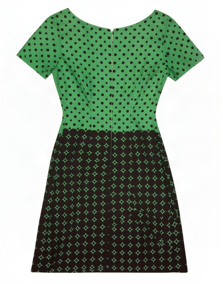 Vintage Womens Sheath Dress IT 44 Medium Green Colourblock