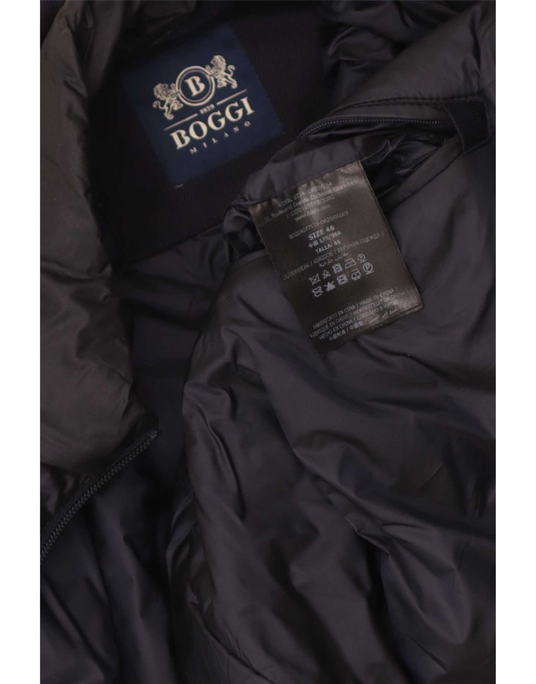 Boggi Mens Overcoat IT 46 Small Navy Blue Wool