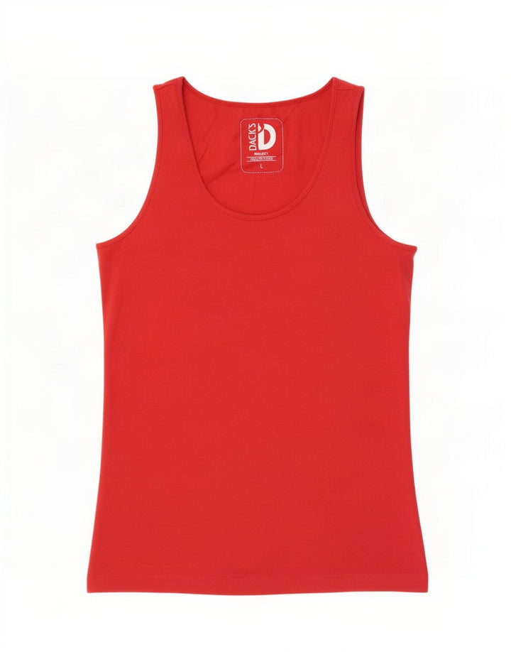 Dack's Womens Vest Top UK 14 Large Red Cotton