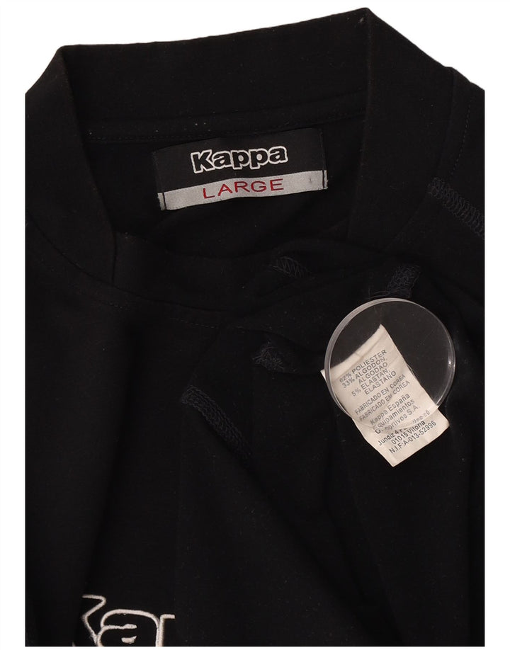 Kappa Mens Graphic T-Shirt Top Large Black Polyester