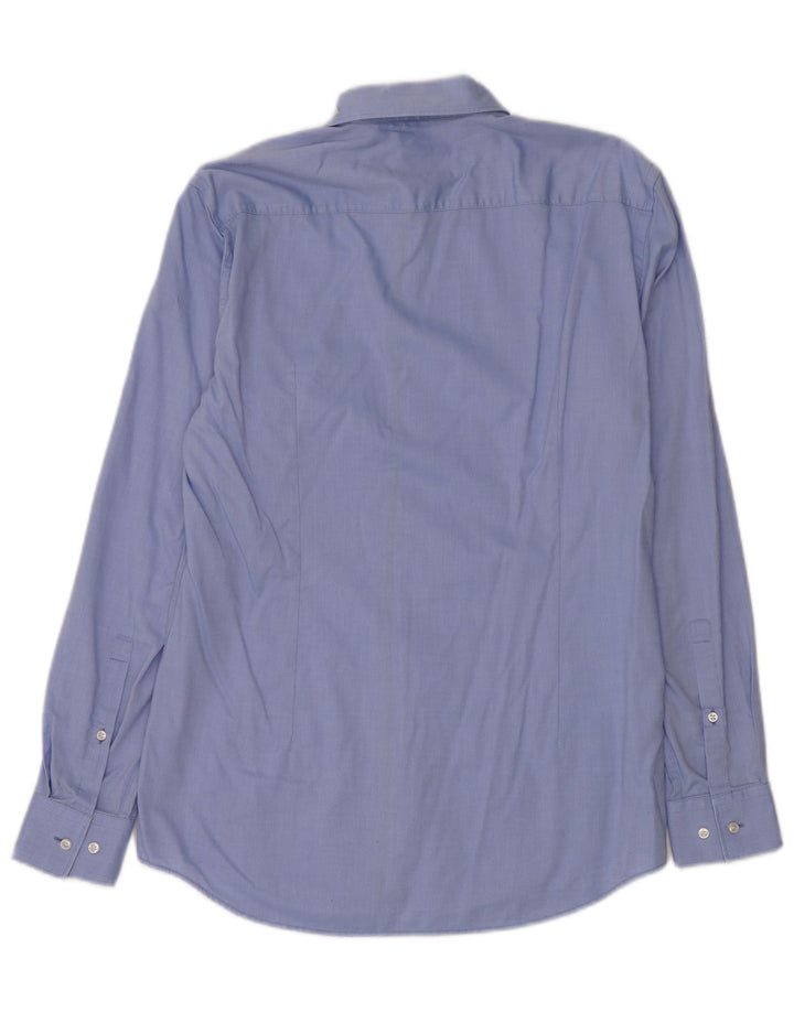 Hugo Boss Mens Slim Fit Shirt Size 39 15 1/2 Medium Blue Cotton