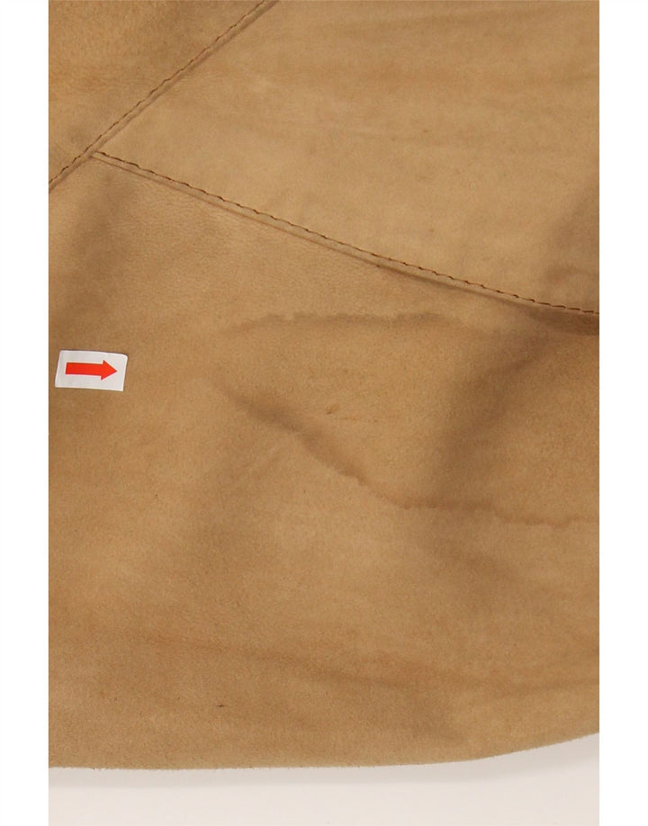 VINTAGE Mens Suede Bomber Jacket UK 38 Medium Beige