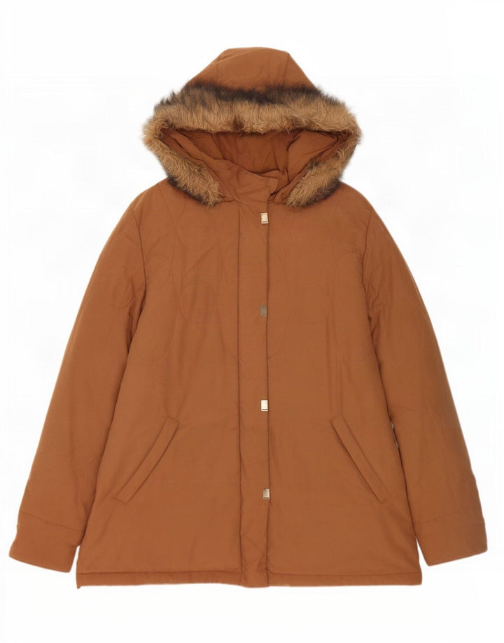 Marks & Spencer Womens Hooded Oversized Parka Jacket UK 18 XL Brown