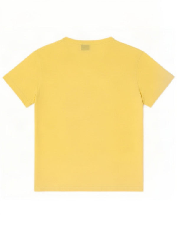 Lee Womens Graphic T-Shirt Top UK 12 Medium Yellow Cotton