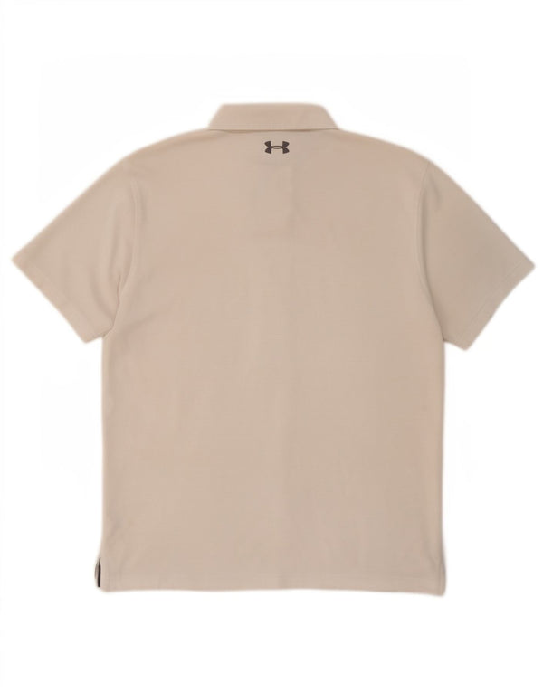 Under Armour Mens Polo Shirt Large White Polyester Sports