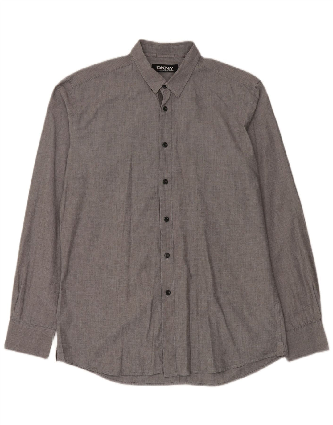 DKNY Mens Shirt Medium Grey Pinstripe Cotton