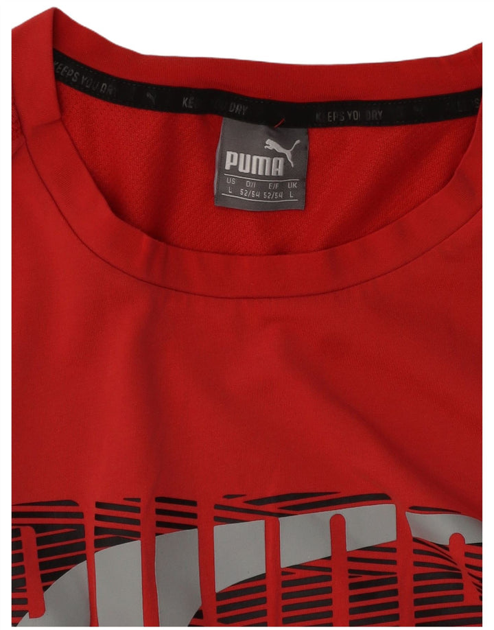 Puma Mens Graphic T-Shirt Top Large Red