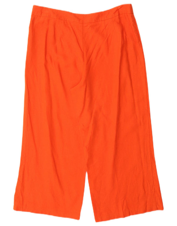 Marks & Spencer Womens Capri Trousers UK 12 Medium W30 L23 Orange Linen