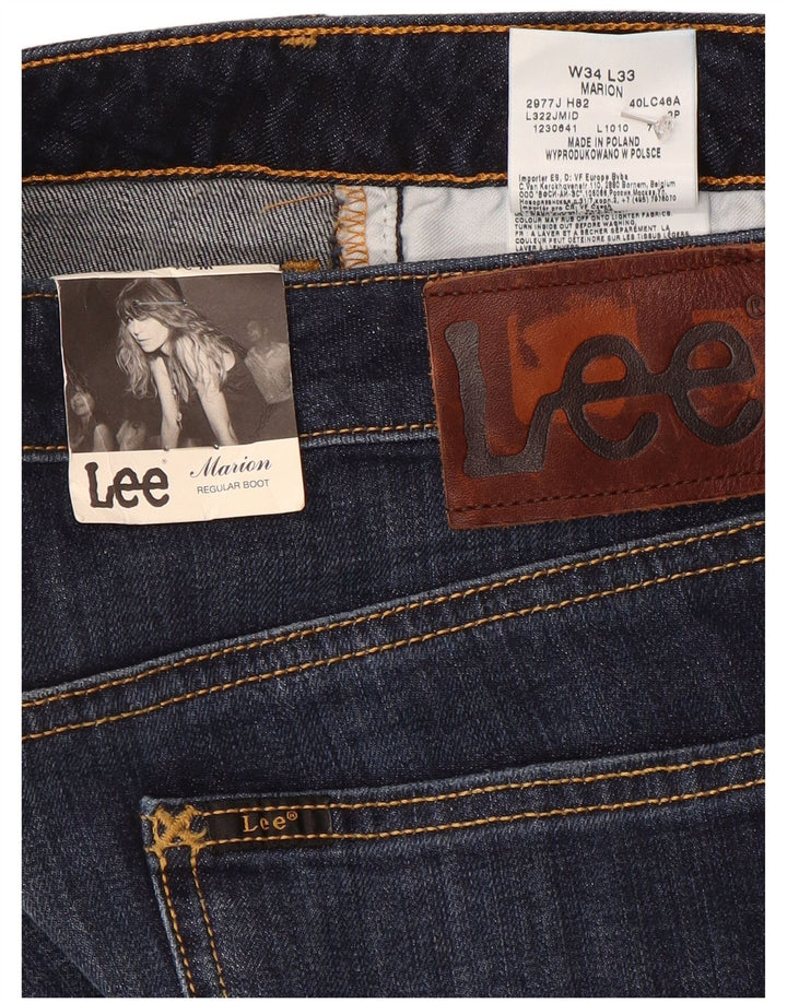 Lee Womens Bootcut Jeans W34 L33 Navy Blue Cotton