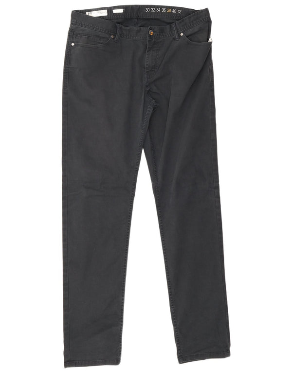 Harmont & Blaine Mens Straight Casual Trousers W38 L34 Navy Blue Cotton