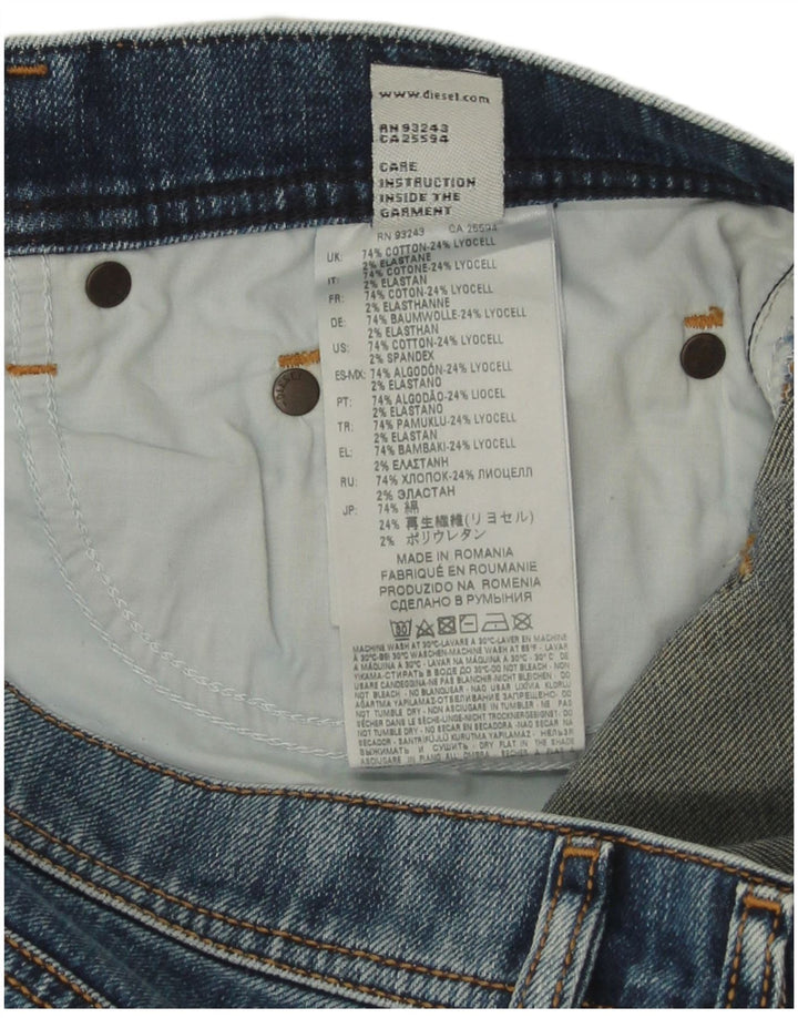 Diesel Womens Distressed Carrot Slim Jeans W30 L32 Blue Cotton