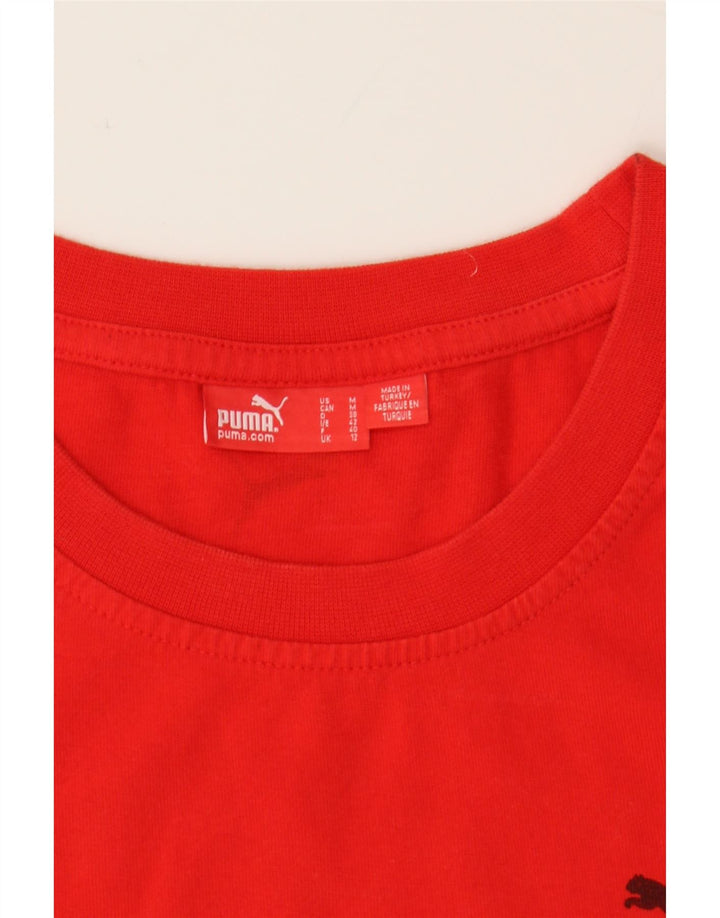 PUMA Womens Graphic T-Shirt Top UK 12 Medium  Red Cotton Vintage Puma and Second-Hand Puma from Messina Hembry 