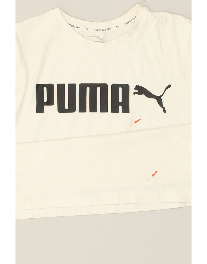 PUMA Boys Graphic T-Shirt Top 13-14 Years White Cotton | Vintage Puma | Thrift | Second-Hand Puma | Used Clothing | Messina Hembry 