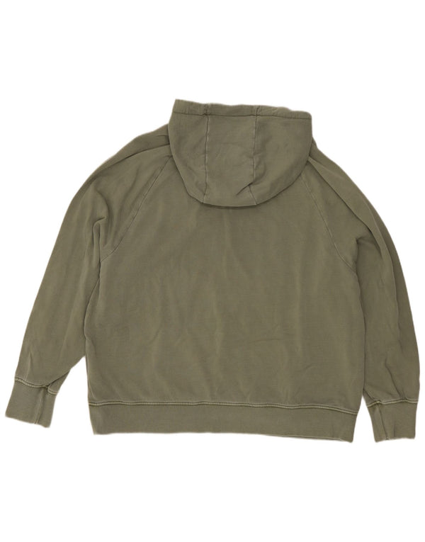 Animal Womens Graphic Oversized Hoodie Jumper UK 12 Medium Khaki Cotton