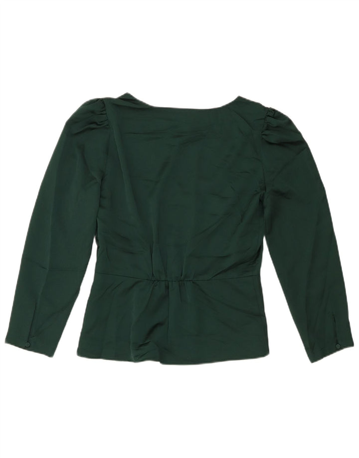 J. CREW Womens 3/4 Sleeve Shirt Blouse US 4 Small Green Polyester