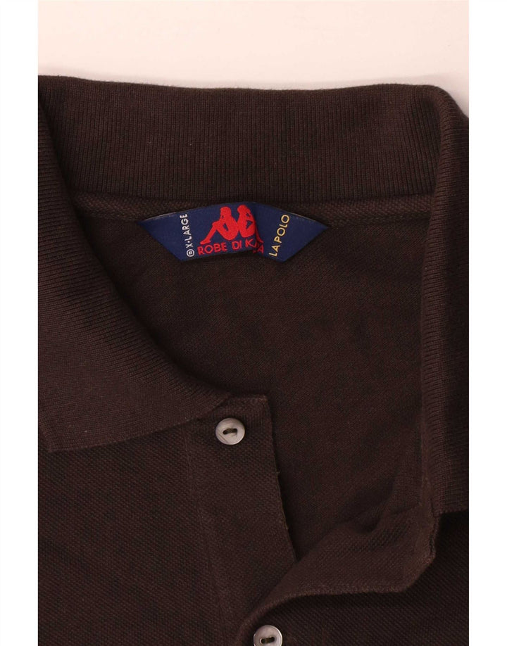 Kappa Mens Polo Shirt XL Brown Cotton