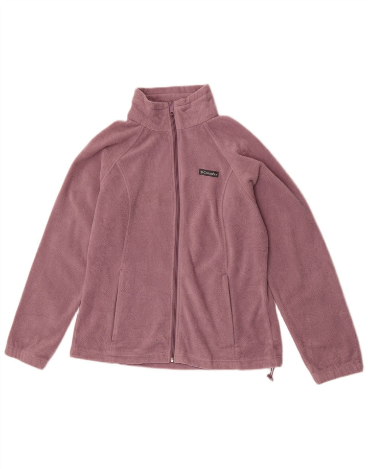 Columbia Womens Fleece Jacket UK 16 Large Purple Polyester