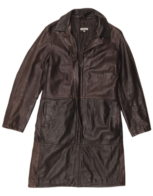 Coconuda Womens Leather Coat IT 46 Large Brown Leather