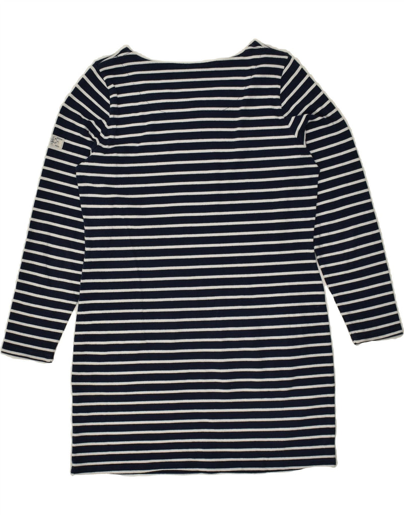 JOULES Womens Basic Dress UK 14 Large  Navy Blue Striped Cotton Nautical | Vintage Joules | Thrift | Second-Hand Joules | Used Clothing | Messina Hembry 