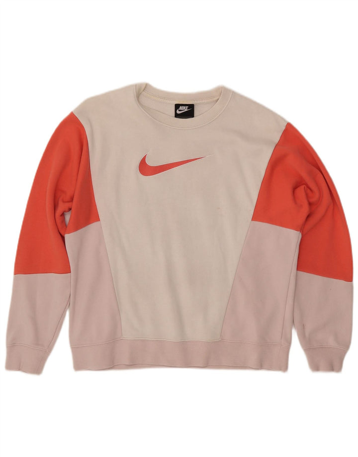 NIKE Womens Oversized Sweatshirt Jumper UK 10 Small Multicoloured