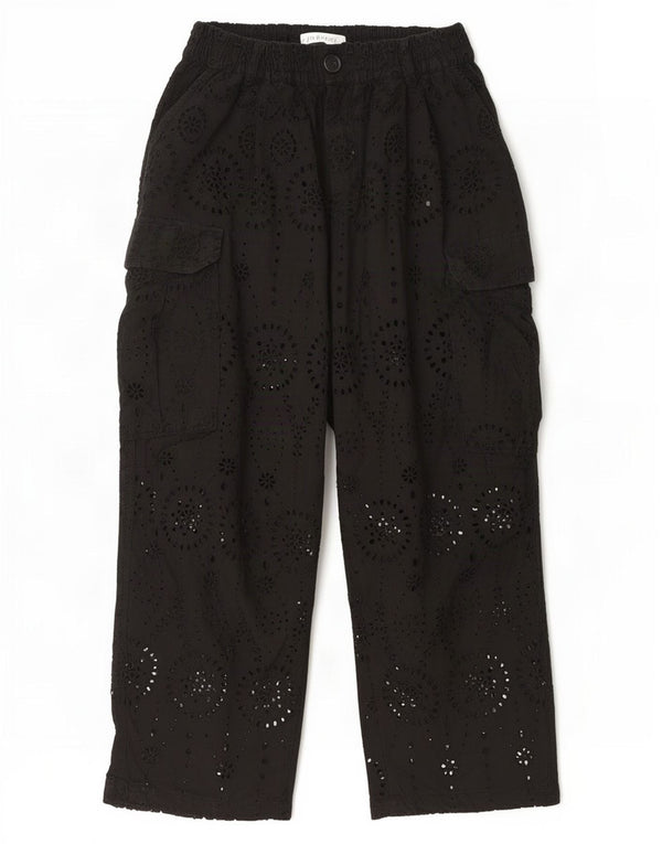 Zara Womens High Waist Loose Fit Cargo Trousers Medium W30 L26 Black