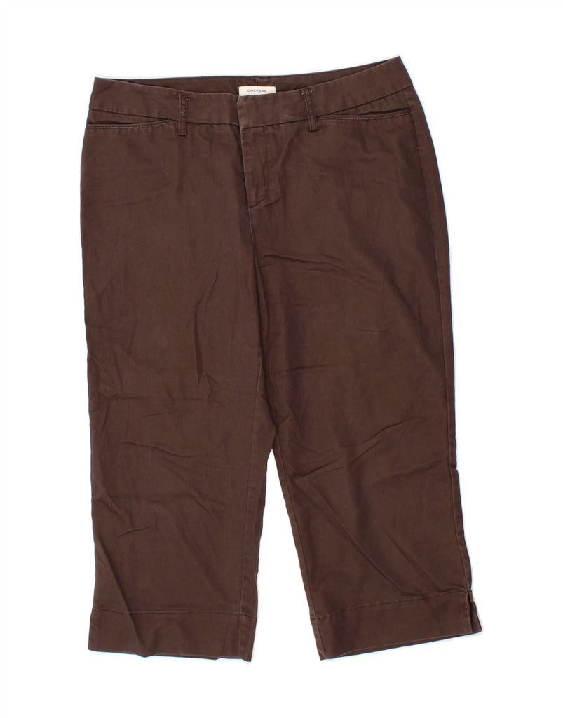 DOCKERS Womens Straight Capri Trousers US 8 Medium W30 L20 Brown Cotton Vintage Dockers and Second-Hand Dockers from Messina Hembry 