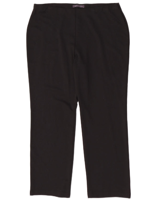 Marks & Spencer Womens Casual Trousers UK 16 Large W34 L28 Black Viscose