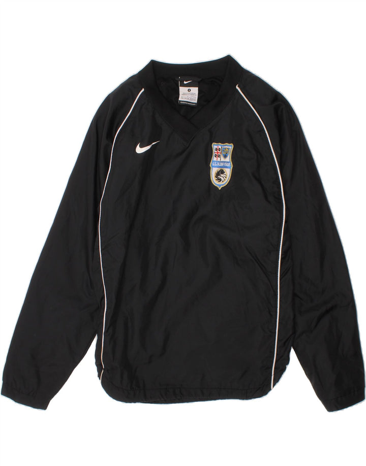 NIKE Boys Top Long Sleeve 8-9 Years Small  Black Nylon Vintage Nike and Second-Hand Nike from Messina Hembry 