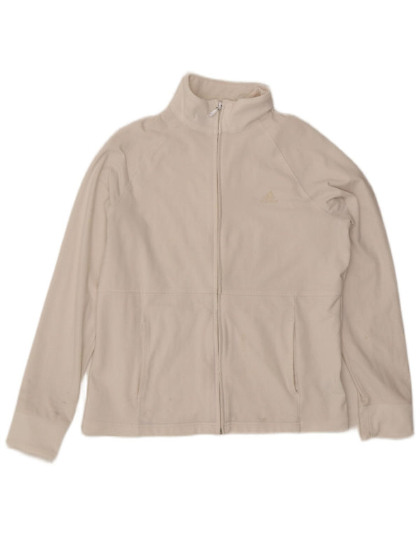 Adidas Womens Tracksuit Top Jacket UK 16 Large White Polyester