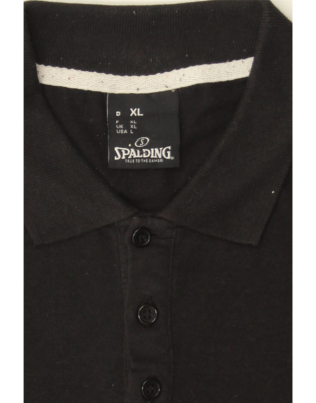 SPALDING Mens Graphic Polo Shirt XL Black Cotton Vintage Spalding and Second-Hand Spalding from Messina Hembry 