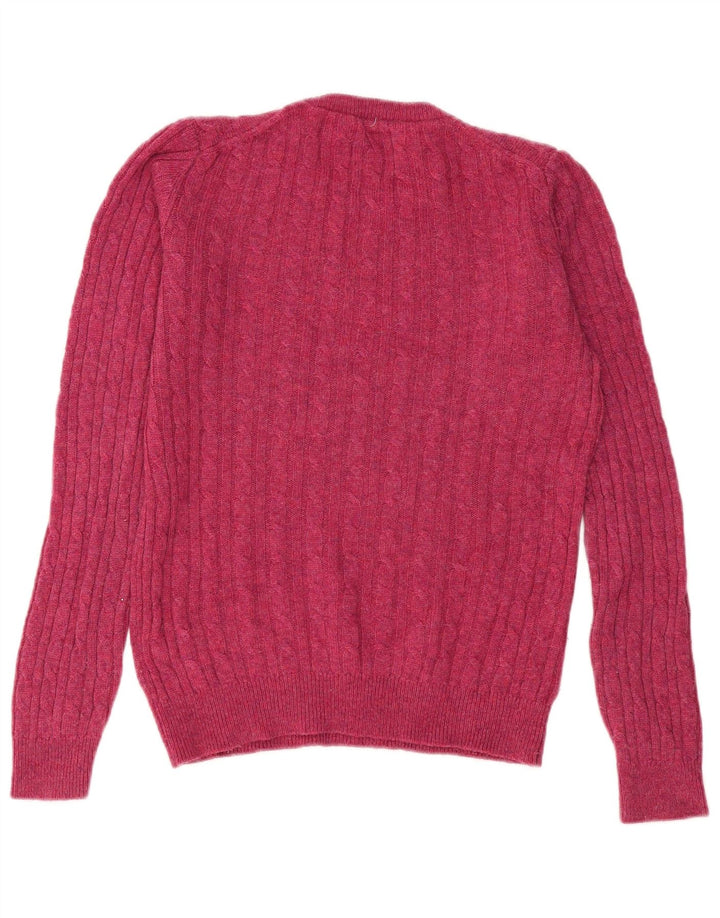 Jack Wills Womens Crew Neck Jumper Sweater UK 12 Medium Burgundy