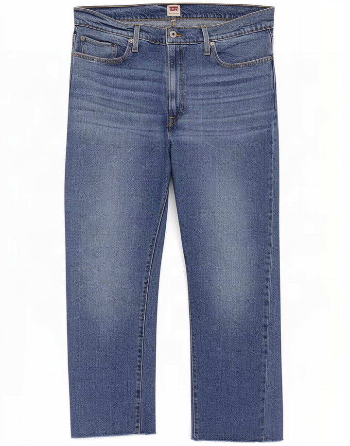 Levi's Womens Straight Jeans W34 L27 Blue Cotton