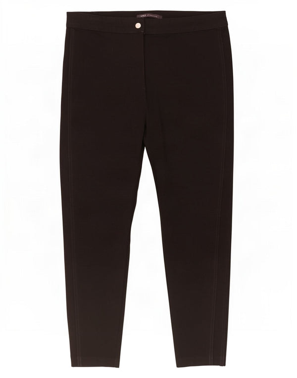 Marks & Spencer Womens Cropped Trousers UK 16 Large W34 L25 Black Viscose