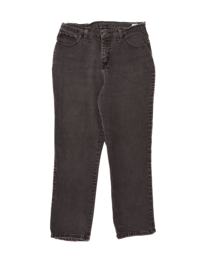 LEE Womens Petite Straight Jeans US 8 Medium W30 L27 Black Cotton