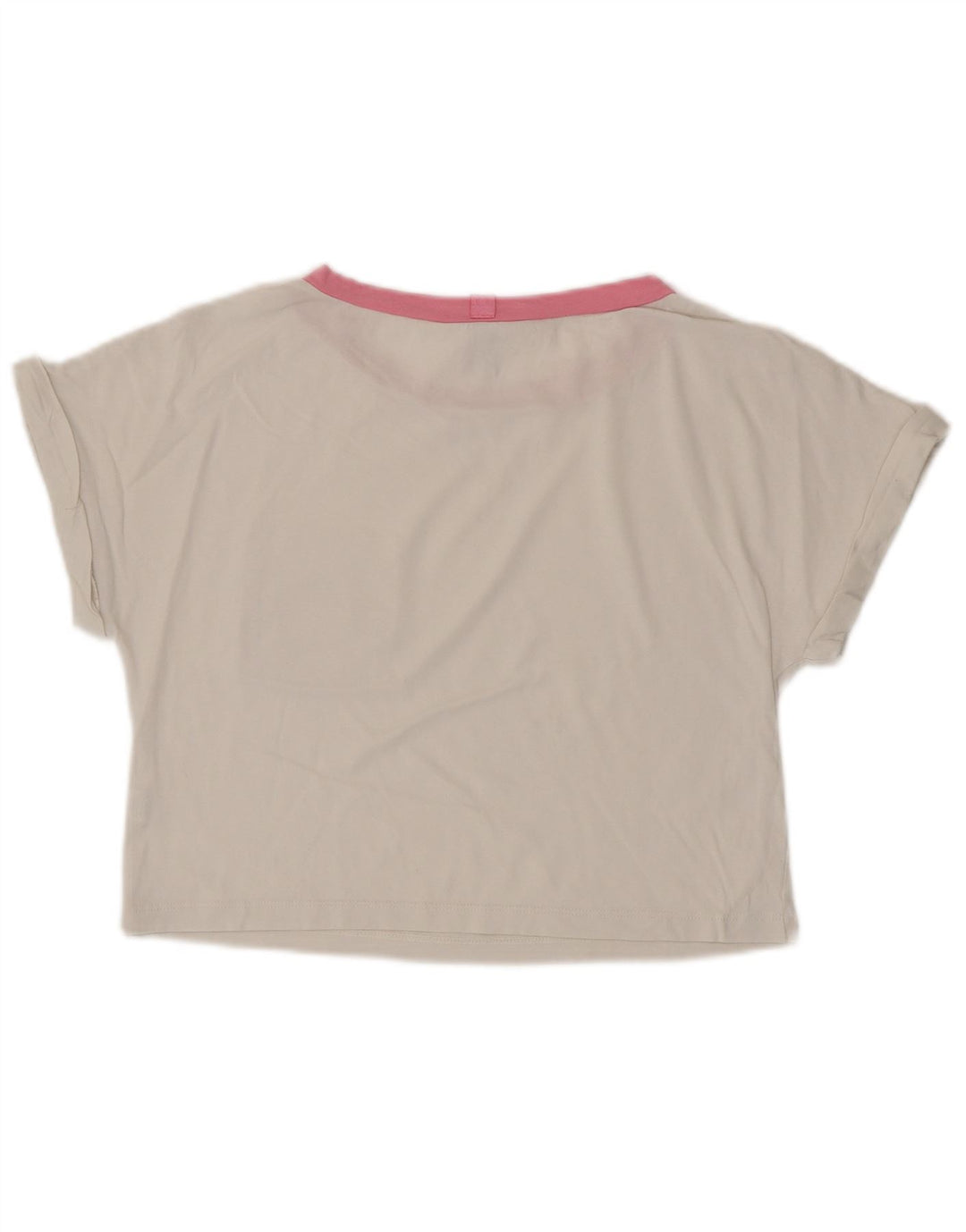 BENETTON Womens Peanuts Crop T-Shirt Top UK 6 XS White Cotton