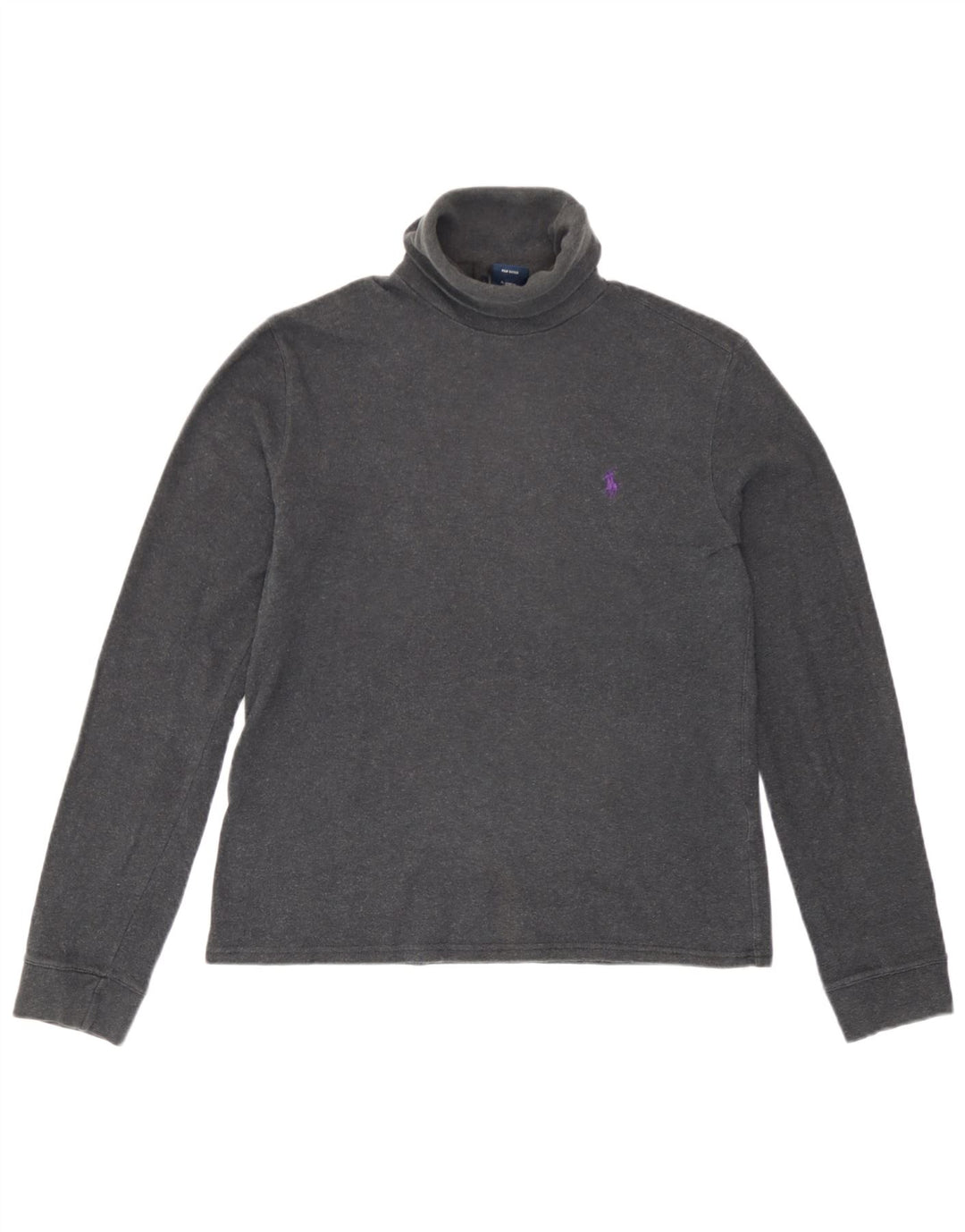 Ralph Lauren Womens Top Long Sleeve UK 14 Large Grey Cotton