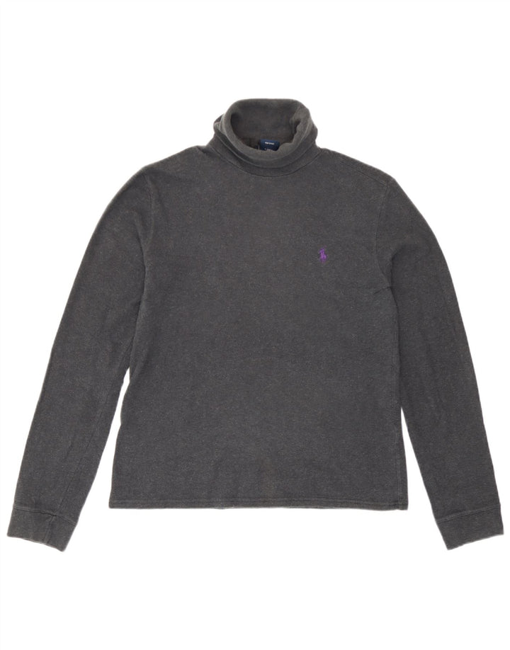 Ralph Lauren Womens Top Long Sleeve UK 14 Large Grey Cotton