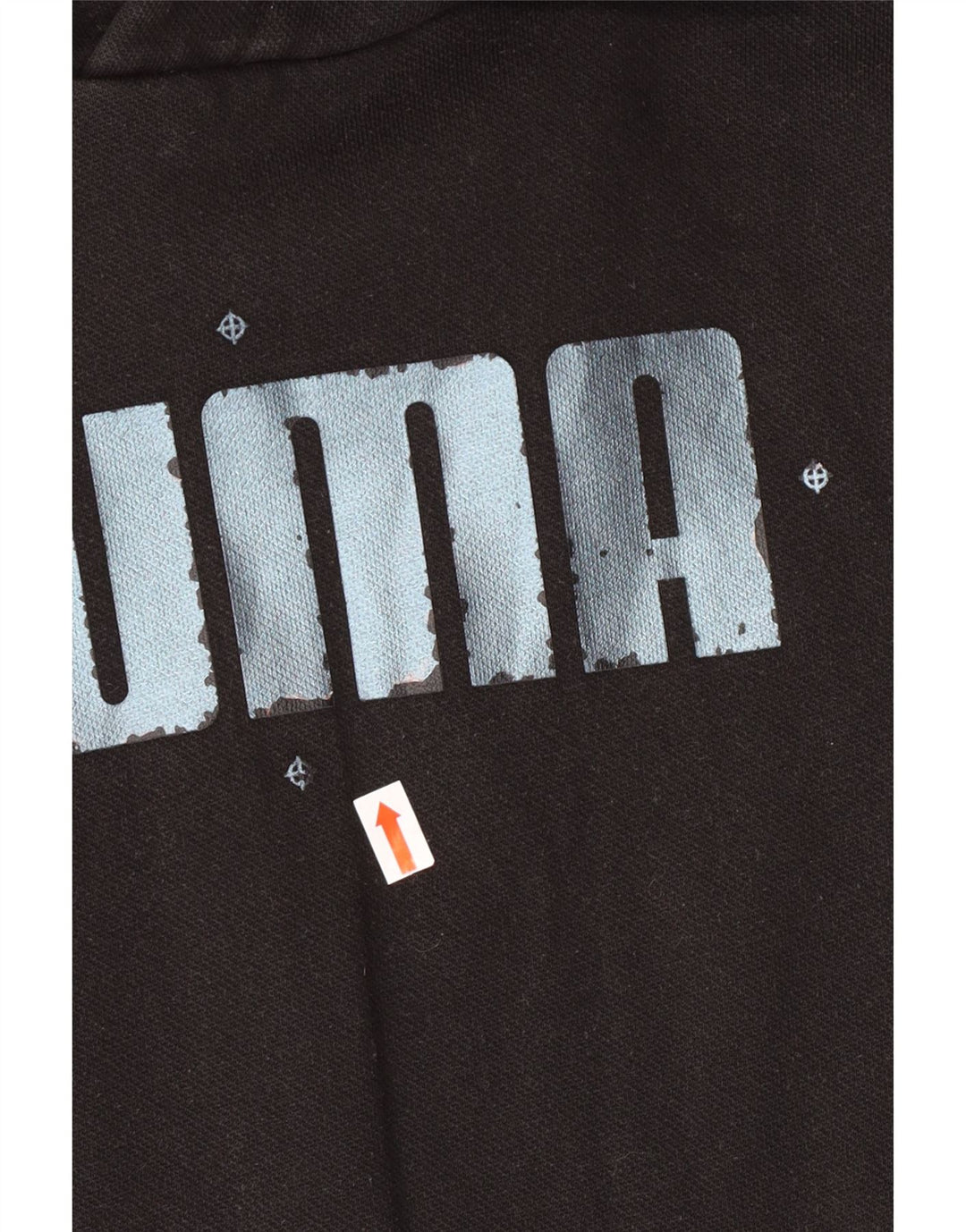 Puma Womens Graphic Hoodie Jumper UK 10 Small Black Cotton