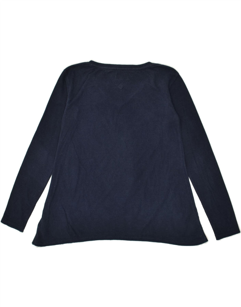 TOMMY HILFIGER Womens Top Long Sleeve UK 6 XS Navy Blue Cotton | Vintage Tommy Hilfiger | Thrift | Second-Hand Tommy Hilfiger | Used Clothing | Messina Hembry 
