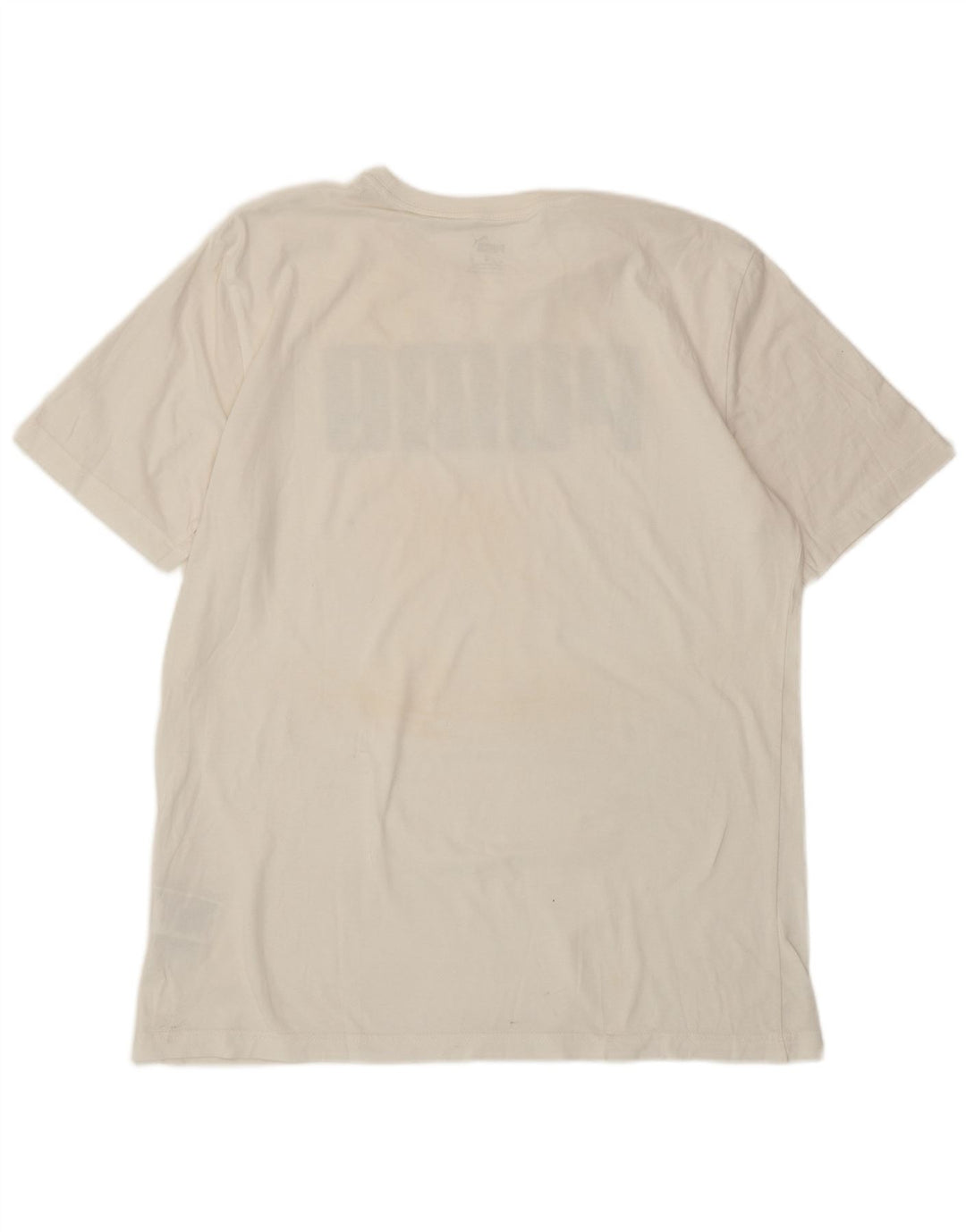 PUMA Mens Graphic T-Shirt Top Medium White Cotton