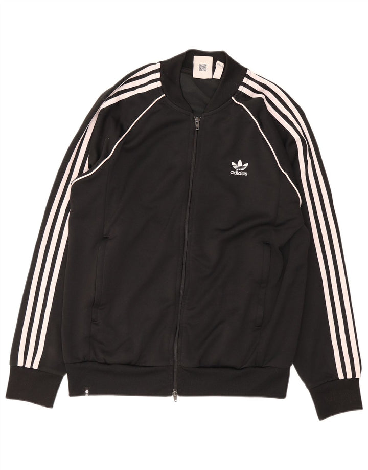 Adidas Mens Tracksuit Top Jacket Large Black Polyester