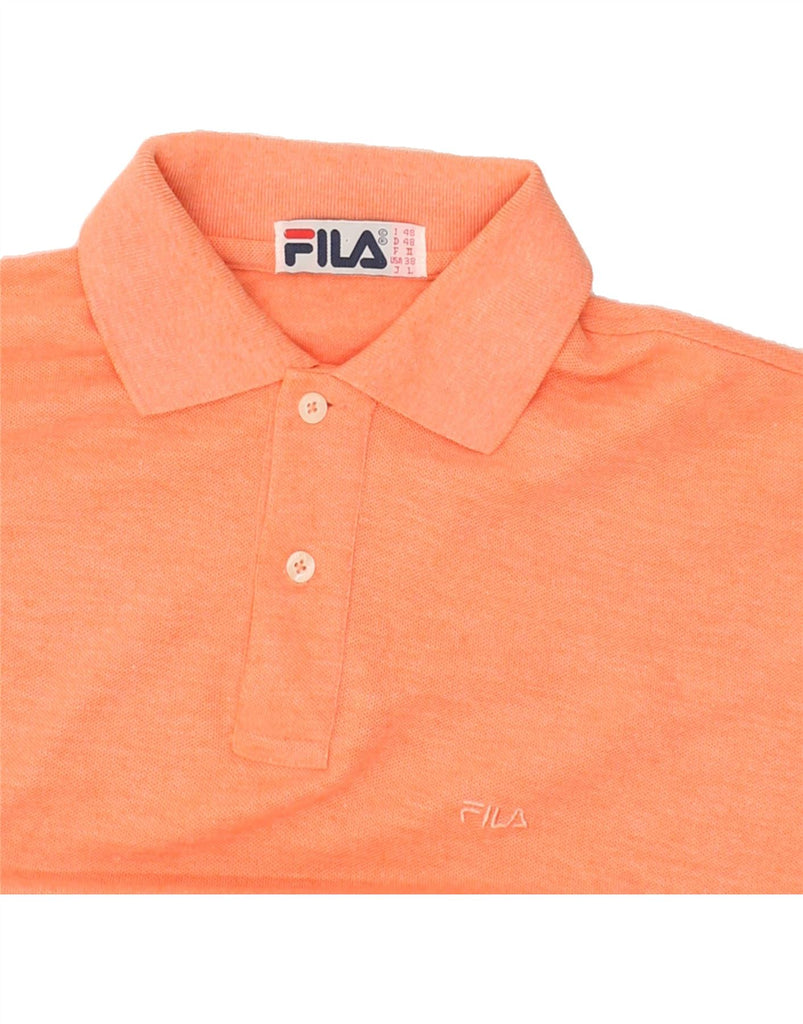 FILA Mens Polo Shirt IT 48 Medium Orange Cotton | Vintage Fila | Thrift | Second-Hand Fila | Used Clothing | Messina Hembry 