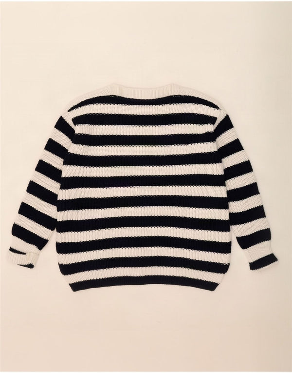 Marks & Spencer Womens Boat Neck Jumper Sweater UK 12 Medium Navy Blue Naut