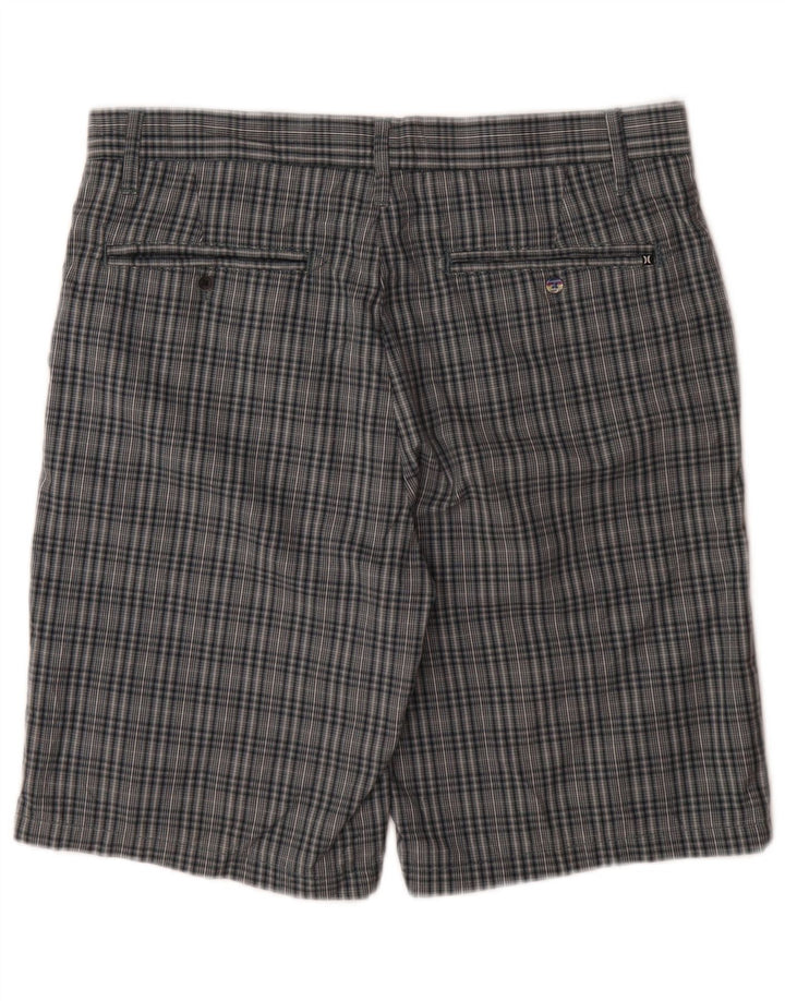 Hurley Mens Chino Shorts W32 Medium  Blue Check Cotton