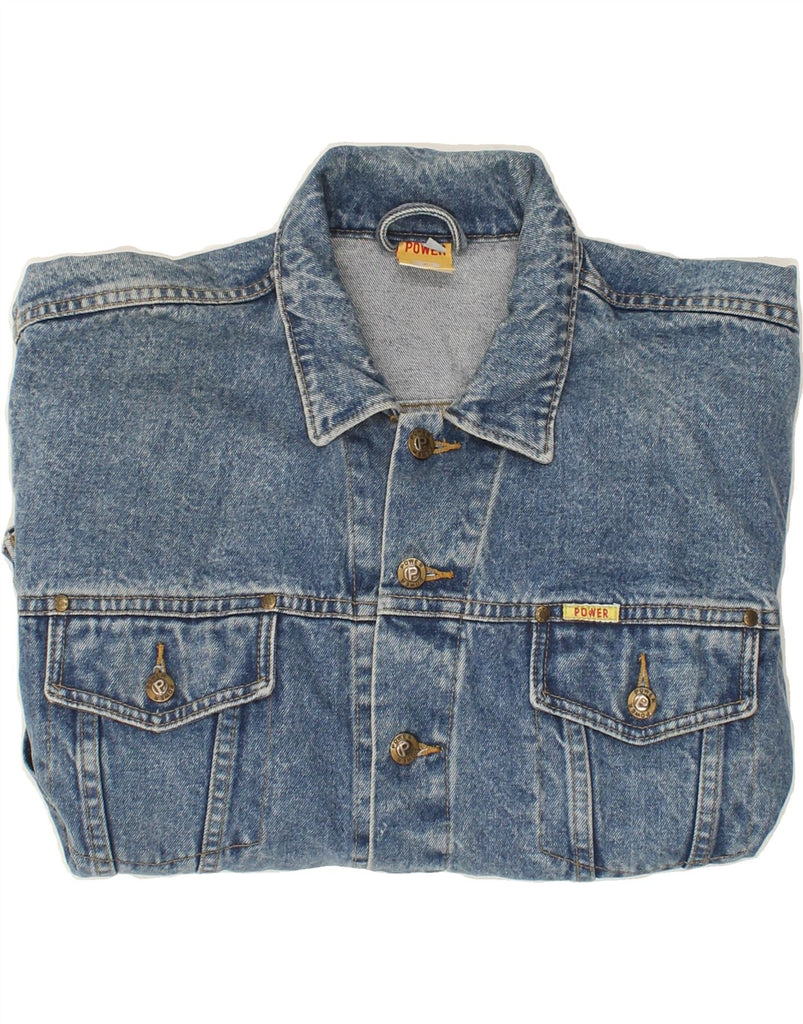 VINTAGE Mens Denim Jacket UK 38 Medium Blue Cotton Vintage Vintage and Second-Hand Vintage from Messina Hembry 