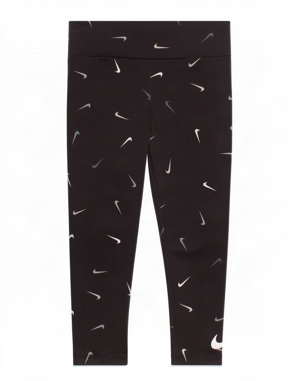 Nike Girls Dri Fit Graphic Leggings 3-4 Years XS Black